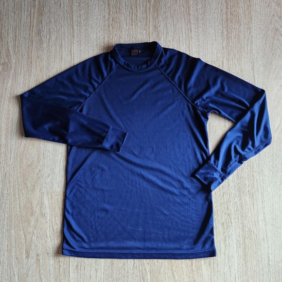 Vintage Patagonia Capilene Long Sleeve Base-layer T-Shirt Blue Made in USA - Picture 5 of 7